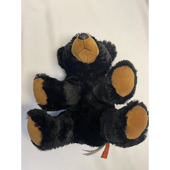 12" and 8” Soft Cuddly Sitting Black Bears Plush Aurora and Wild Republic Set - Picture 7 of 16